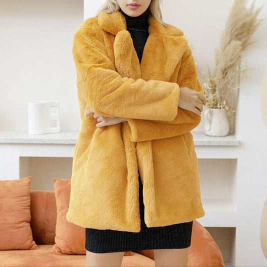 WW | Damen Oversized Weiches Jackett mit Reverskragen
