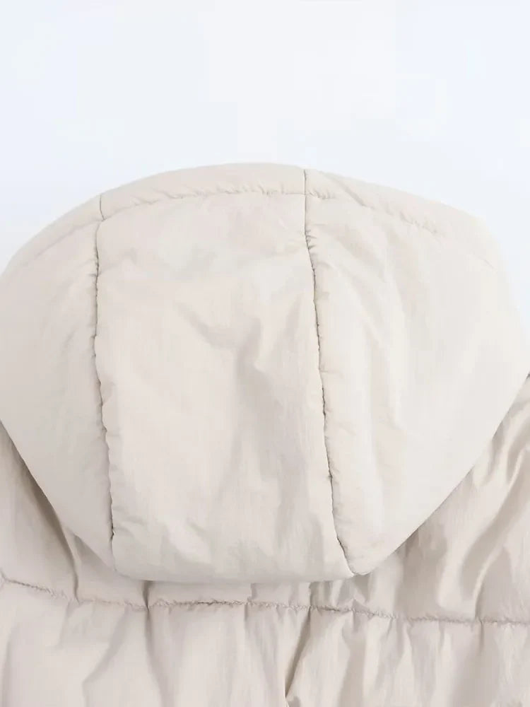 WW | Hooded Puffer Jacket with Thick Warm Quilted Design