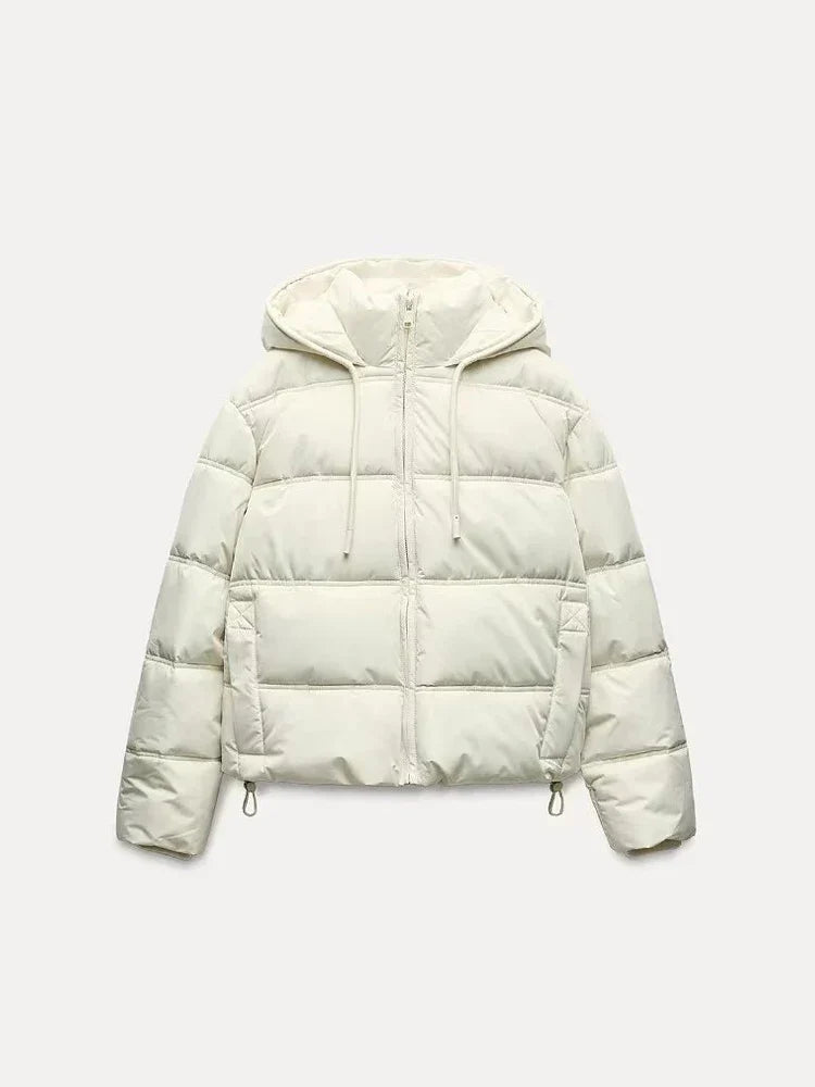 WW | Leisure Hooded Puffer Coat with Quilted Insulation