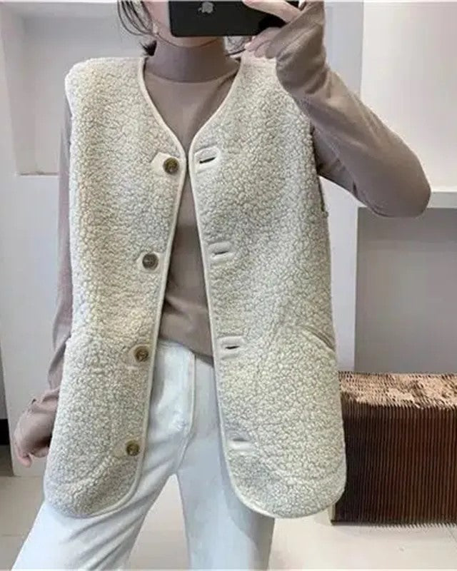 WW | Wolle ärmellose Jacke für Frauen