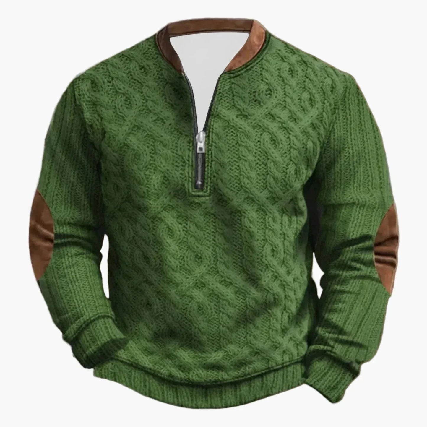 WW | Outdoor Leisure Pullover with Stand-Up Collar and Zipper - Stylish Long-Sleeve Sweater for Everyday and Adventure