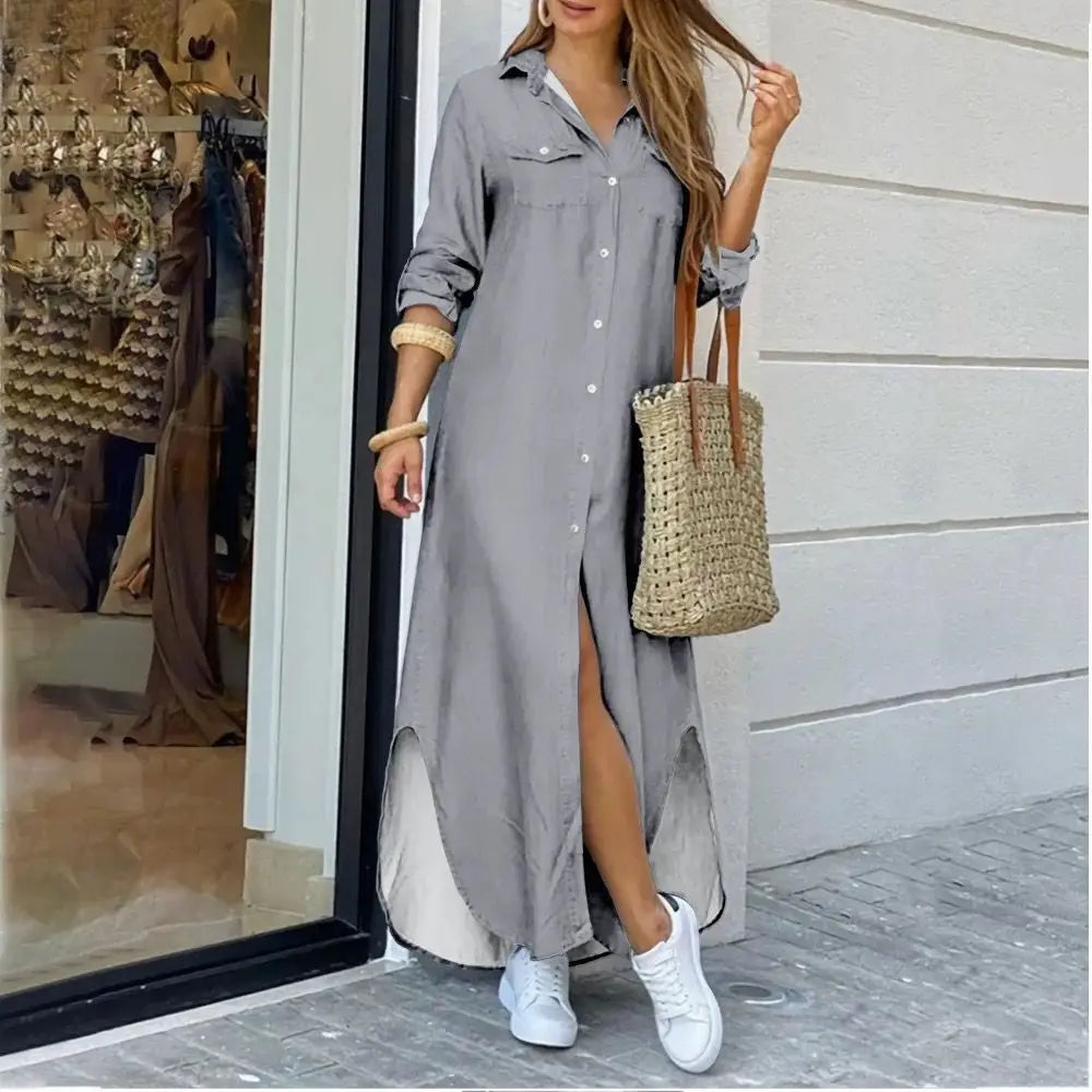 WW | Langes lässiges Hemdkleid