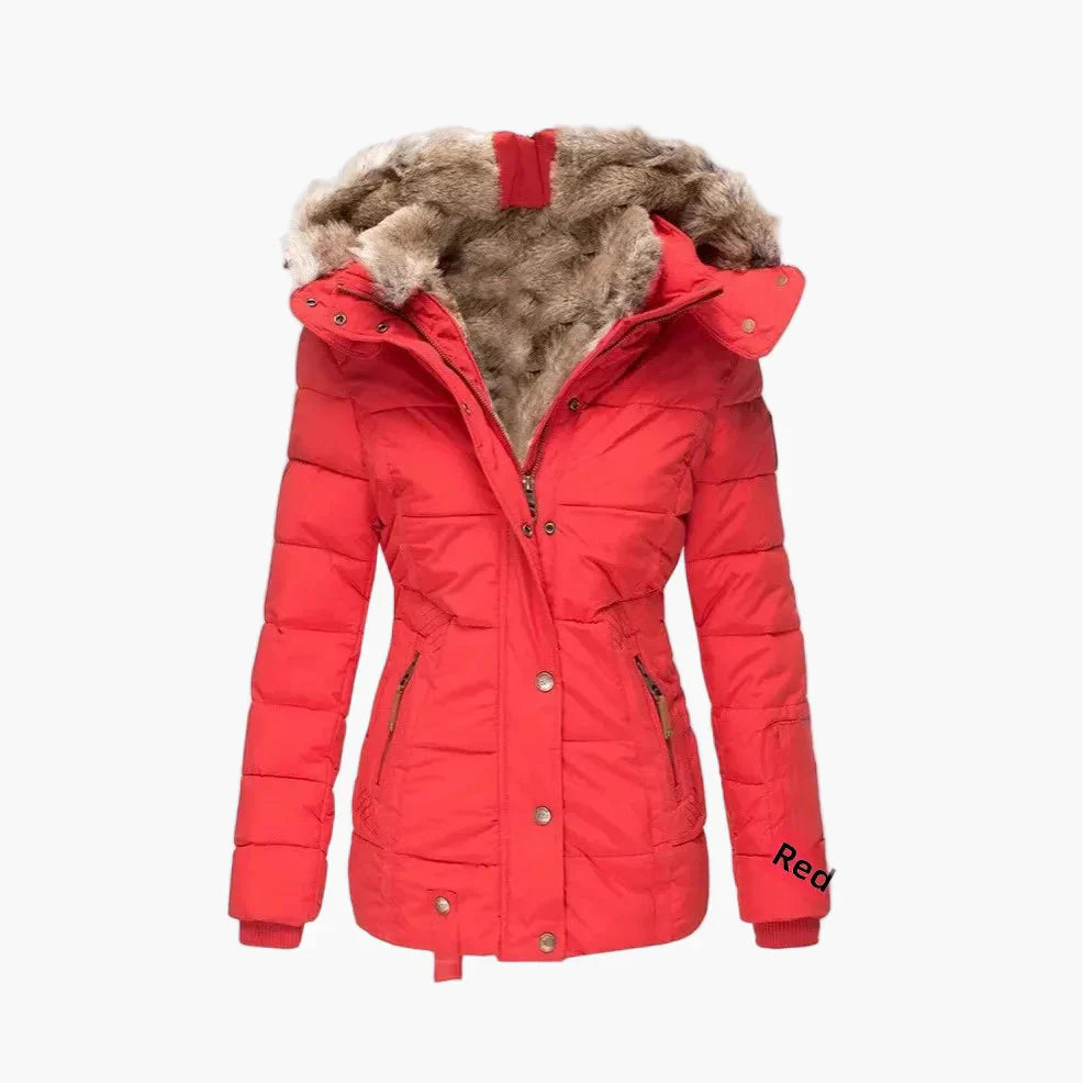 WW | Winter Quilted Jacket with Hood and Faux Fur - Fashionable Figure-Hugging Fit, Ideal for Cold Days