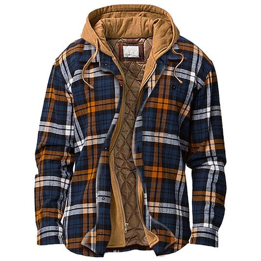 WW | Extra Warm Plaid Men's Hooded Jacket