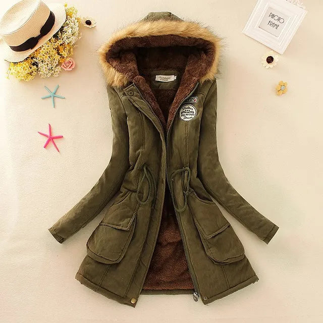 WW | Warm gefütterte Winterjacke mit Kapuze für Frauen