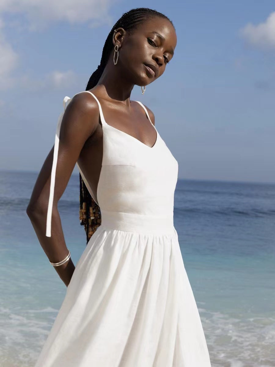 WW | Atmungsaktives Sommerkleid Aus Leinen Für Damen