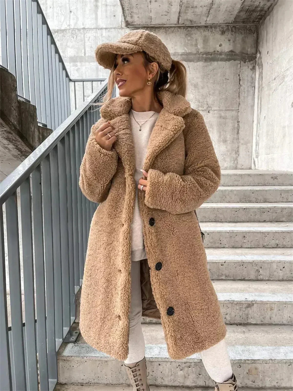 WW | Lange Jacke mit Weichem und Strukturiertem Druck