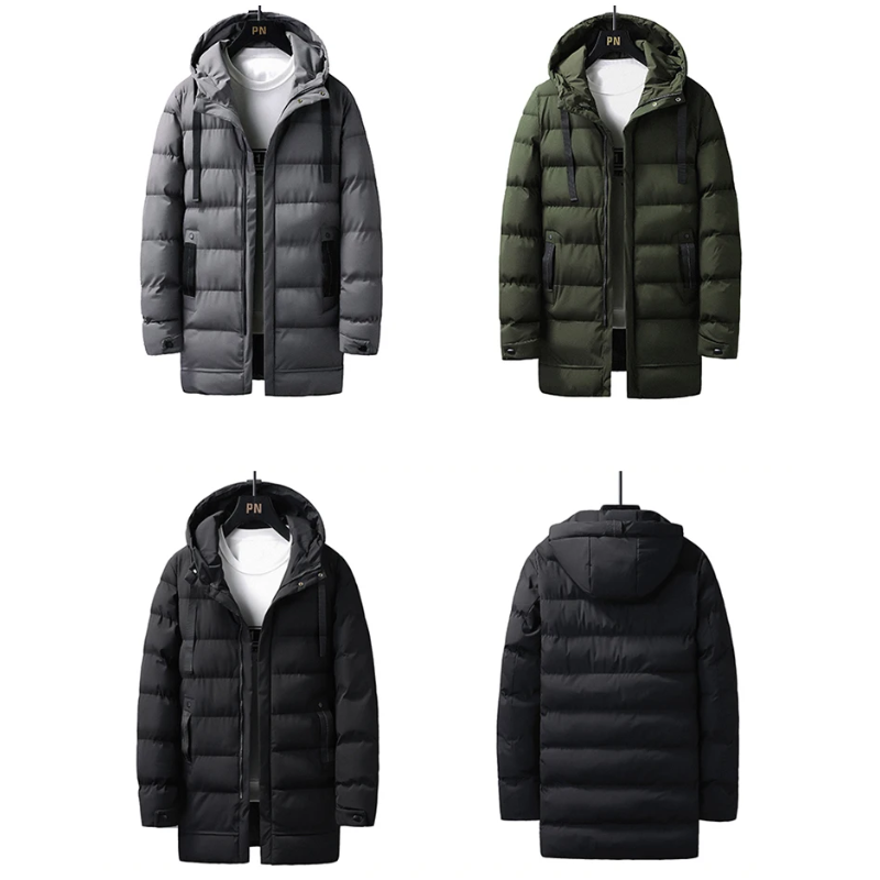 WW | Men's Long Winter Coat Warm and Windproof for Outdoor Activities