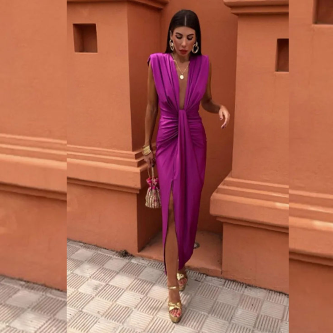 Isabelle - Plunge Neck Party Dress