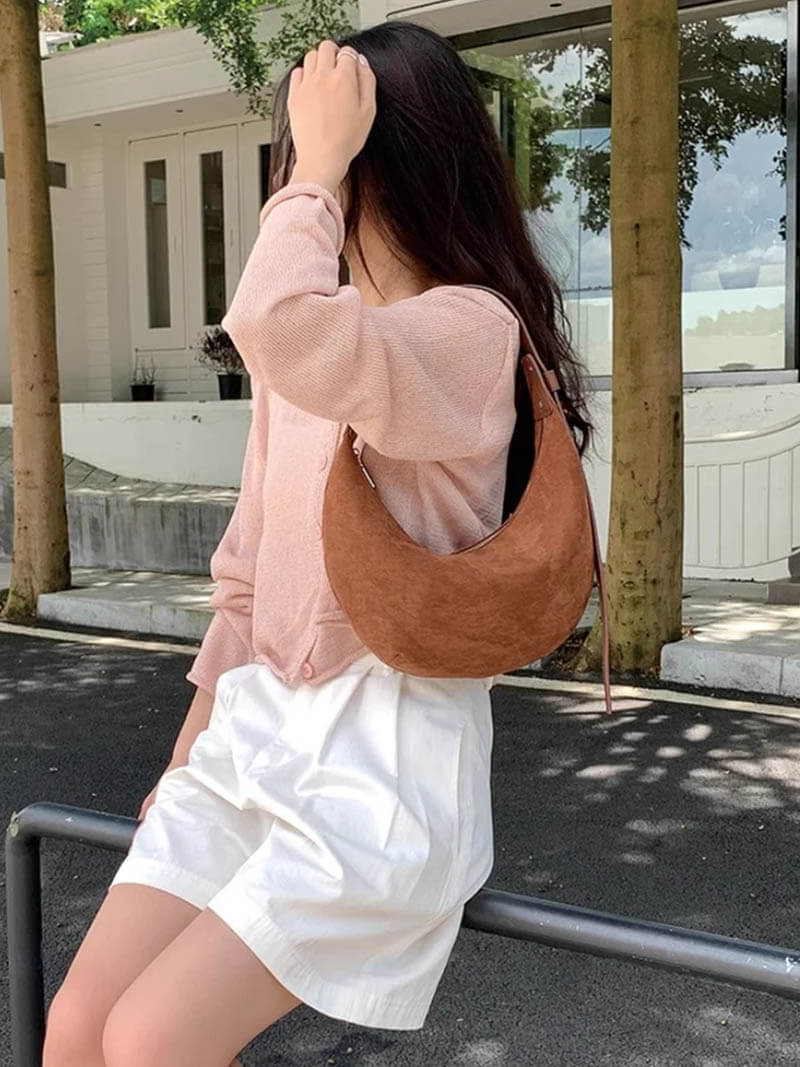 WW | Half-Moon Suede Bag