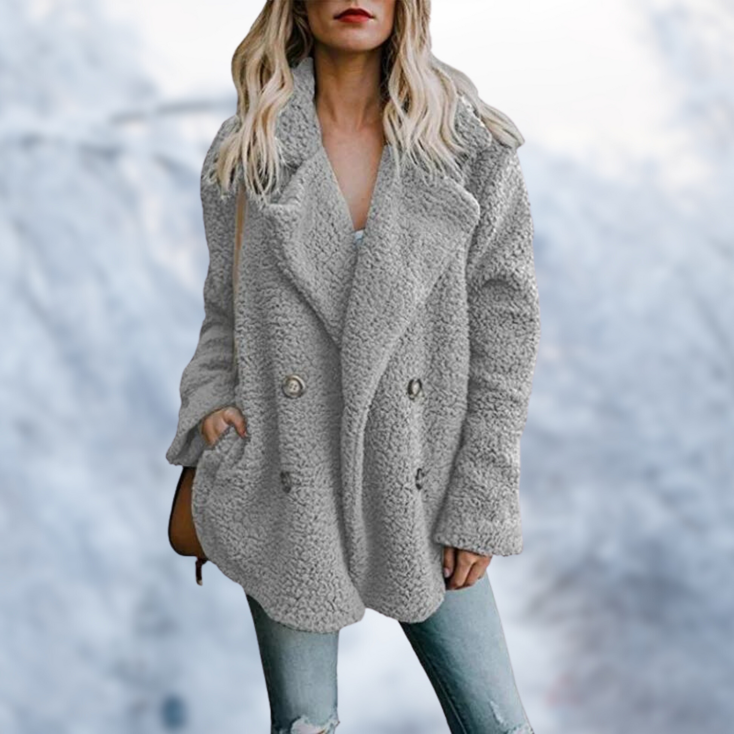 WW - Women's Black Teddy Coat for Cozy Comfort