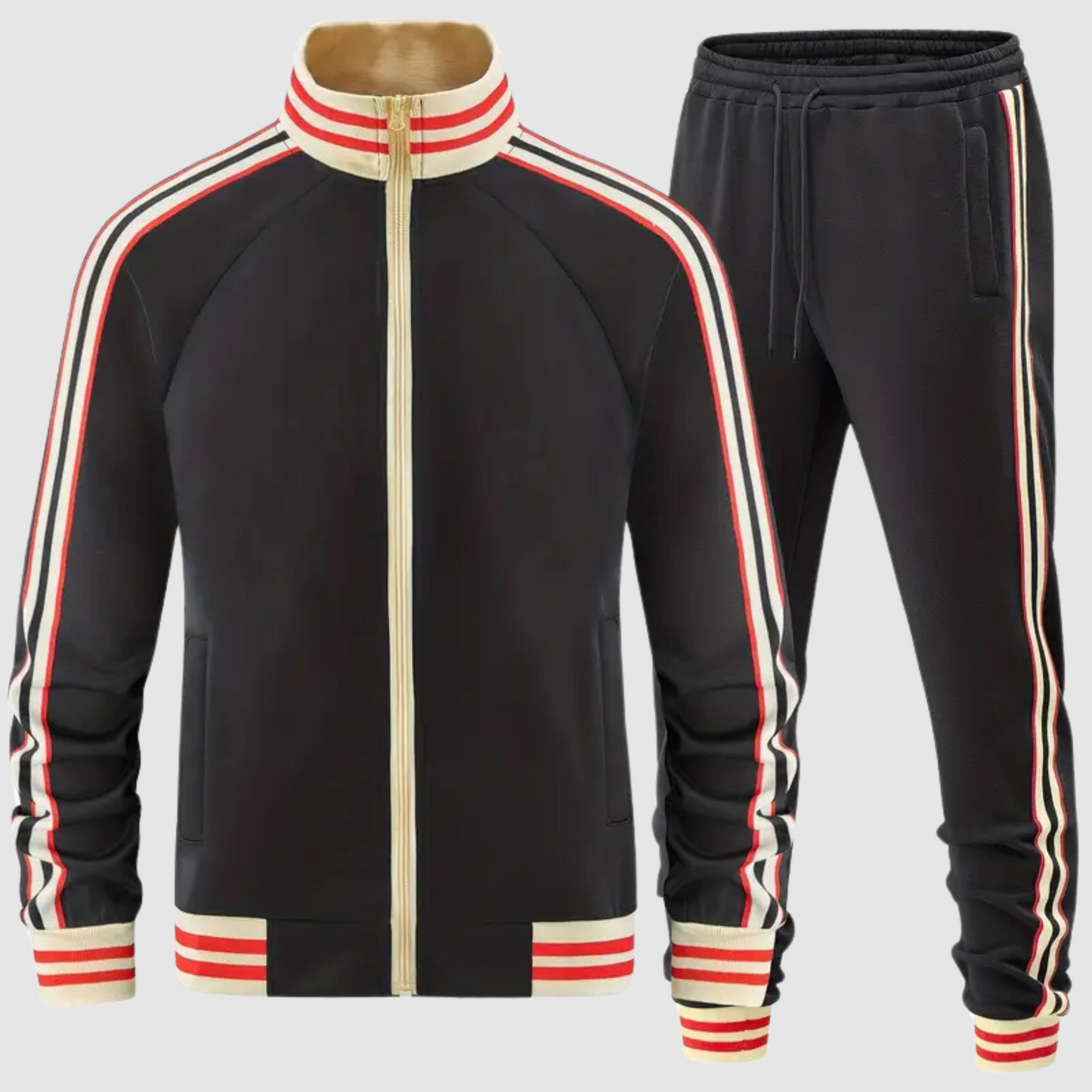 WW | Set aus gestreiftem Trainingsanzug und Sporthose für Herren