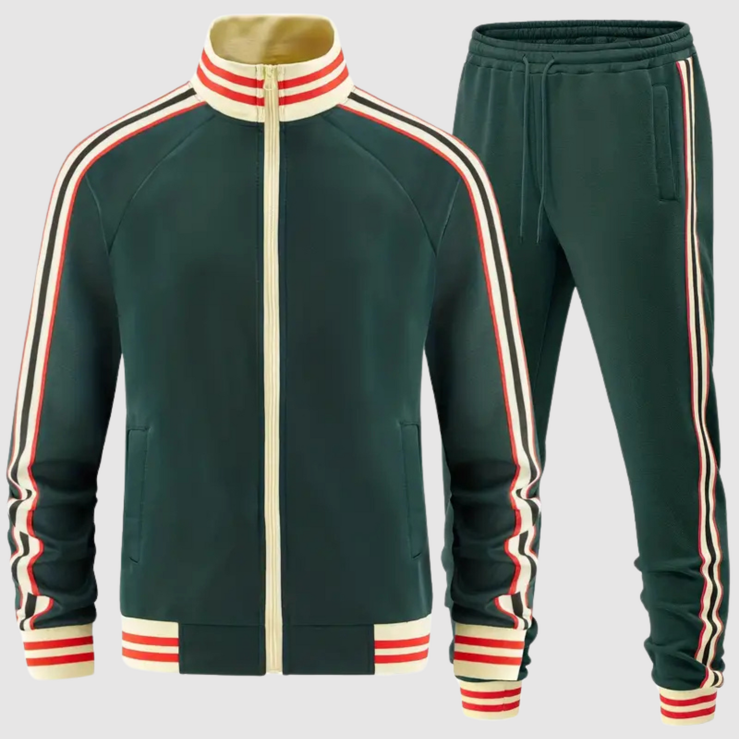 WW | Set aus gestreiftem Trainingsanzug und Sporthose für Herren