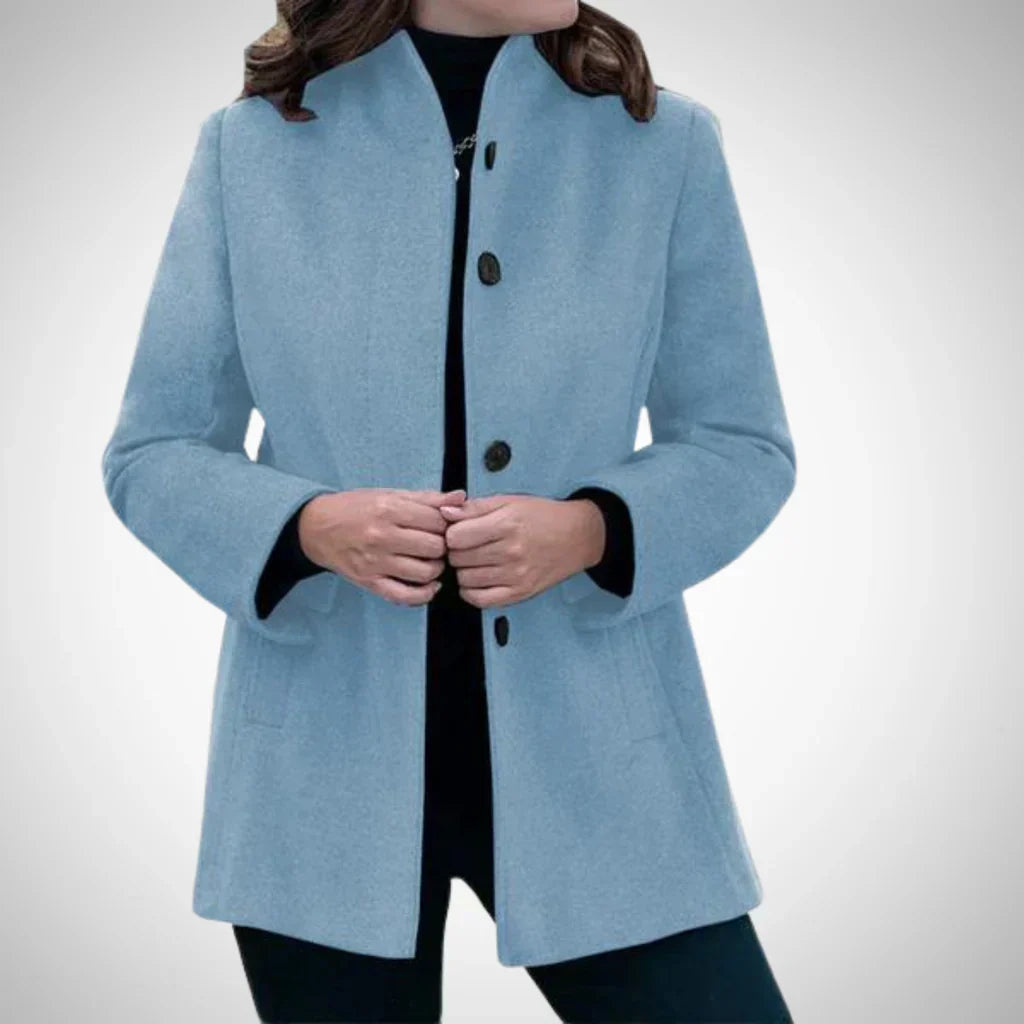 WW | Wool blend Tailored fit Stand-up collar Hip length