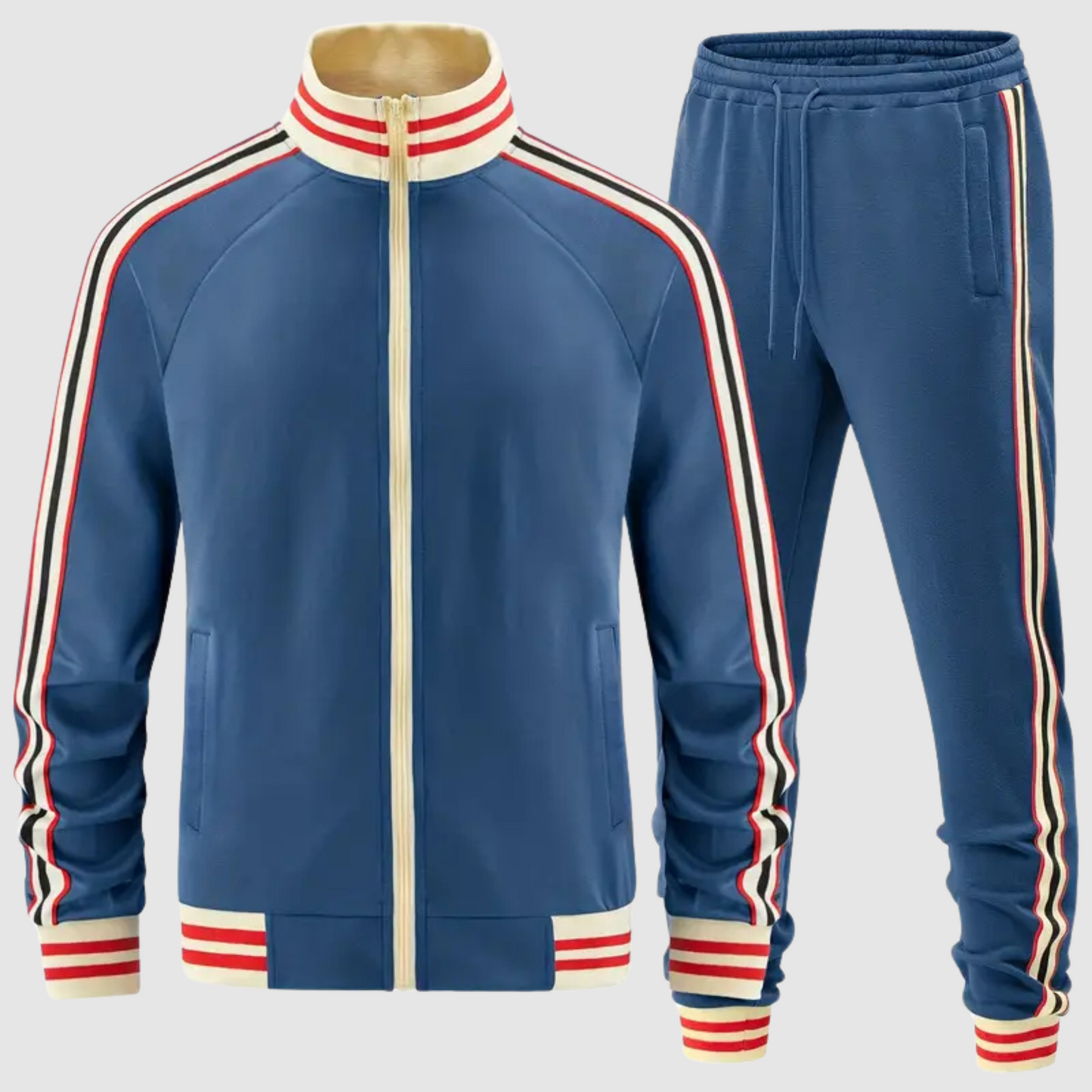WW | Set aus gestreiftem Trainingsanzug und Sporthose für Herren