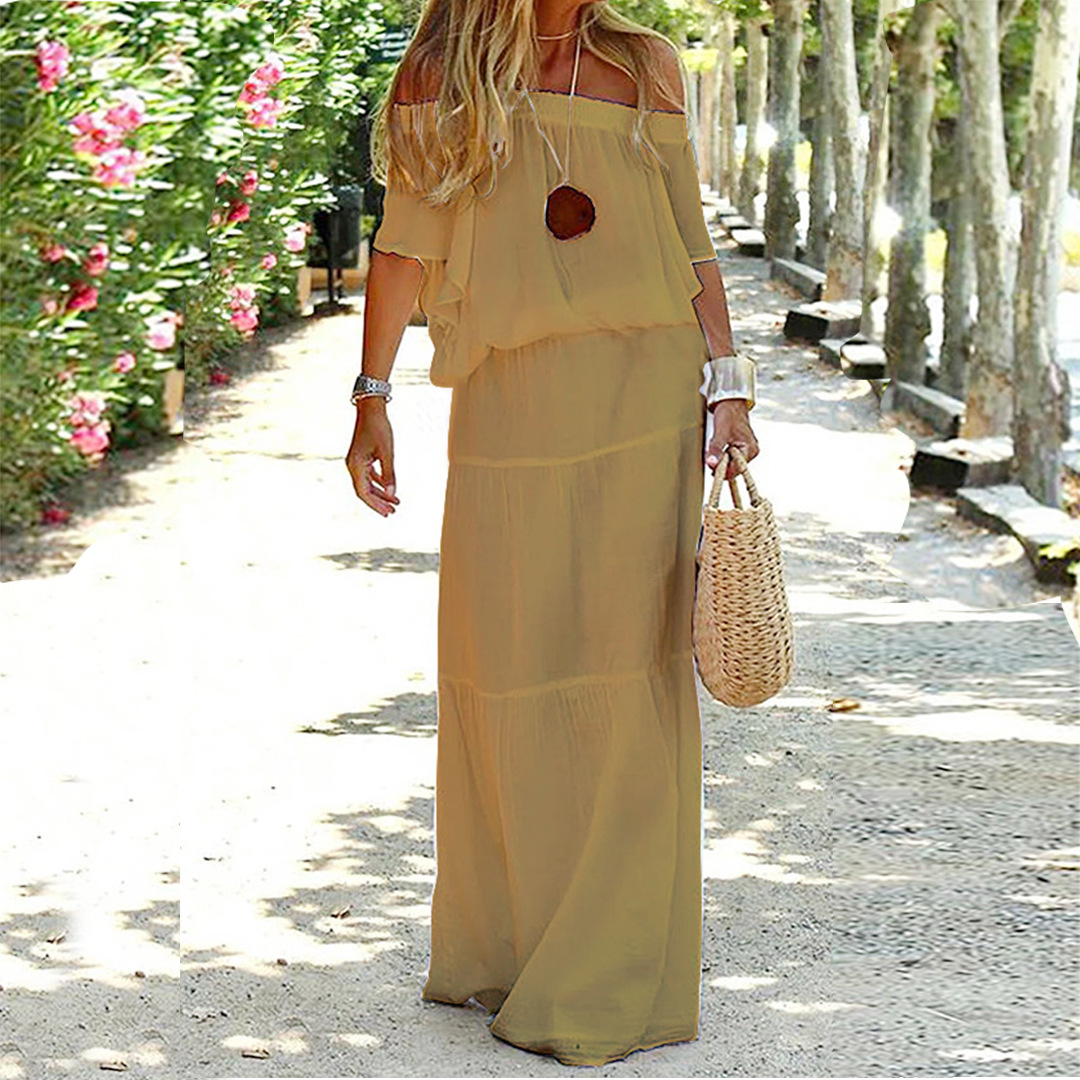WW | Women's Bohemian Off-Shoulder Maxi Dress