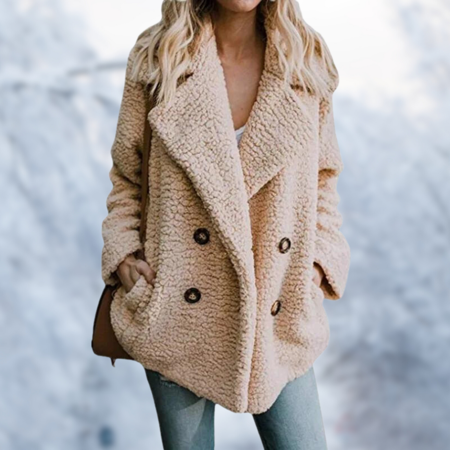 WW - Women's Black Teddy Coat for Cozy Comfort