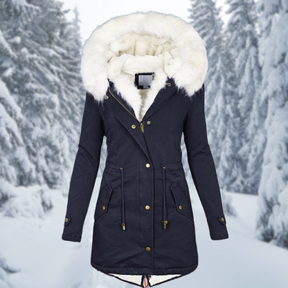 WW | Eleganter gepolsterter Baumwollmantel mit Kapuze für Damen
