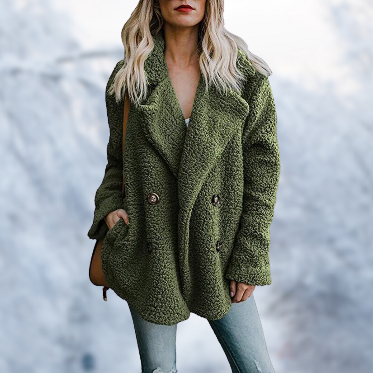 WW - Women's Black Teddy Coat for Cozy Comfort