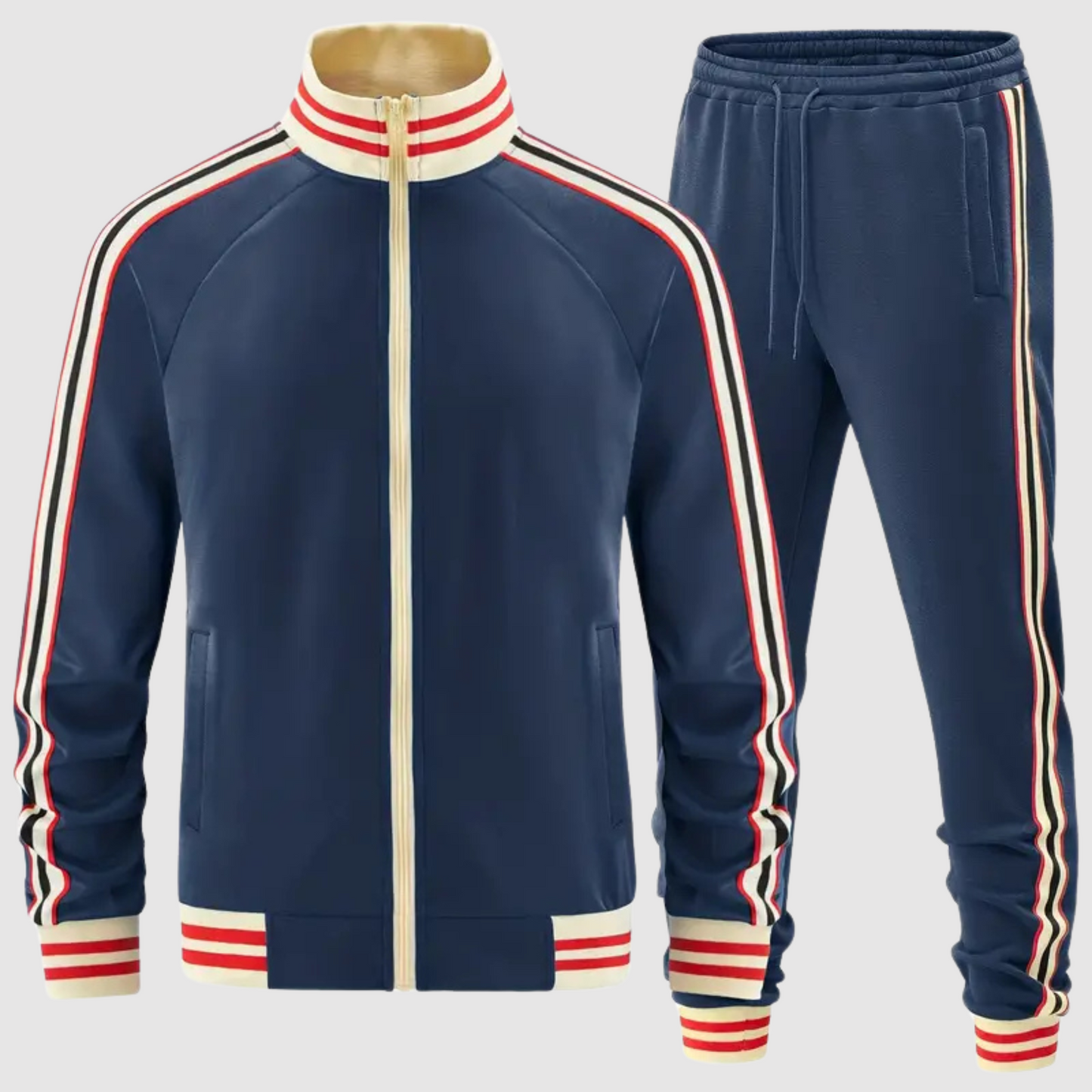 WW | Set aus gestreiftem Trainingsanzug und Sporthose für Herren