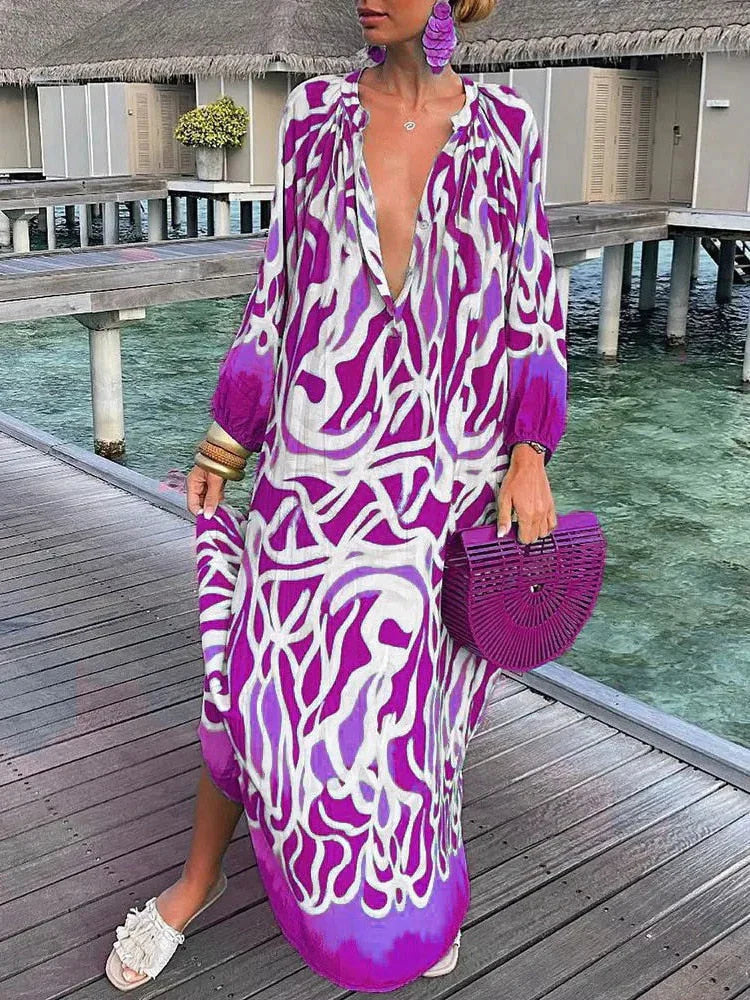 WW | Damen Tiefer V-Ausschnitt Dress