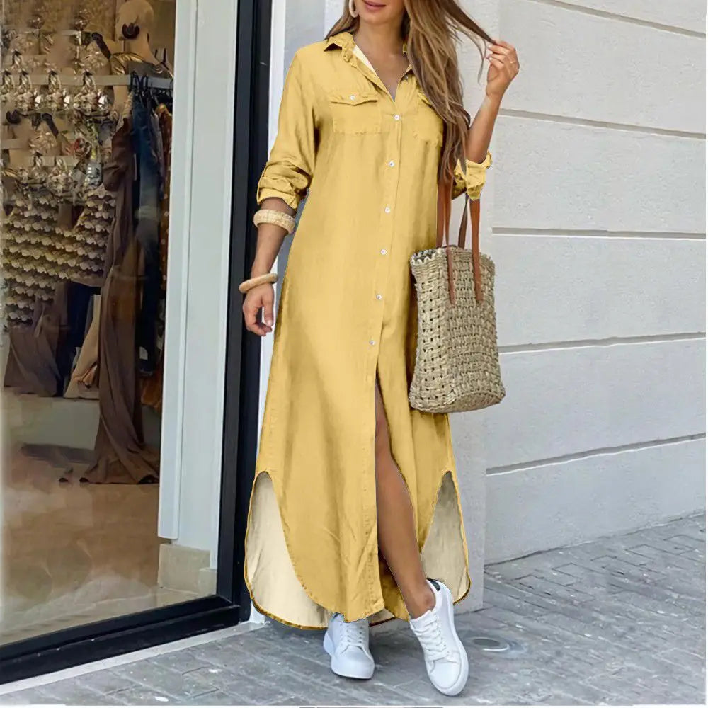 WW | Langes lässiges Hemdkleid