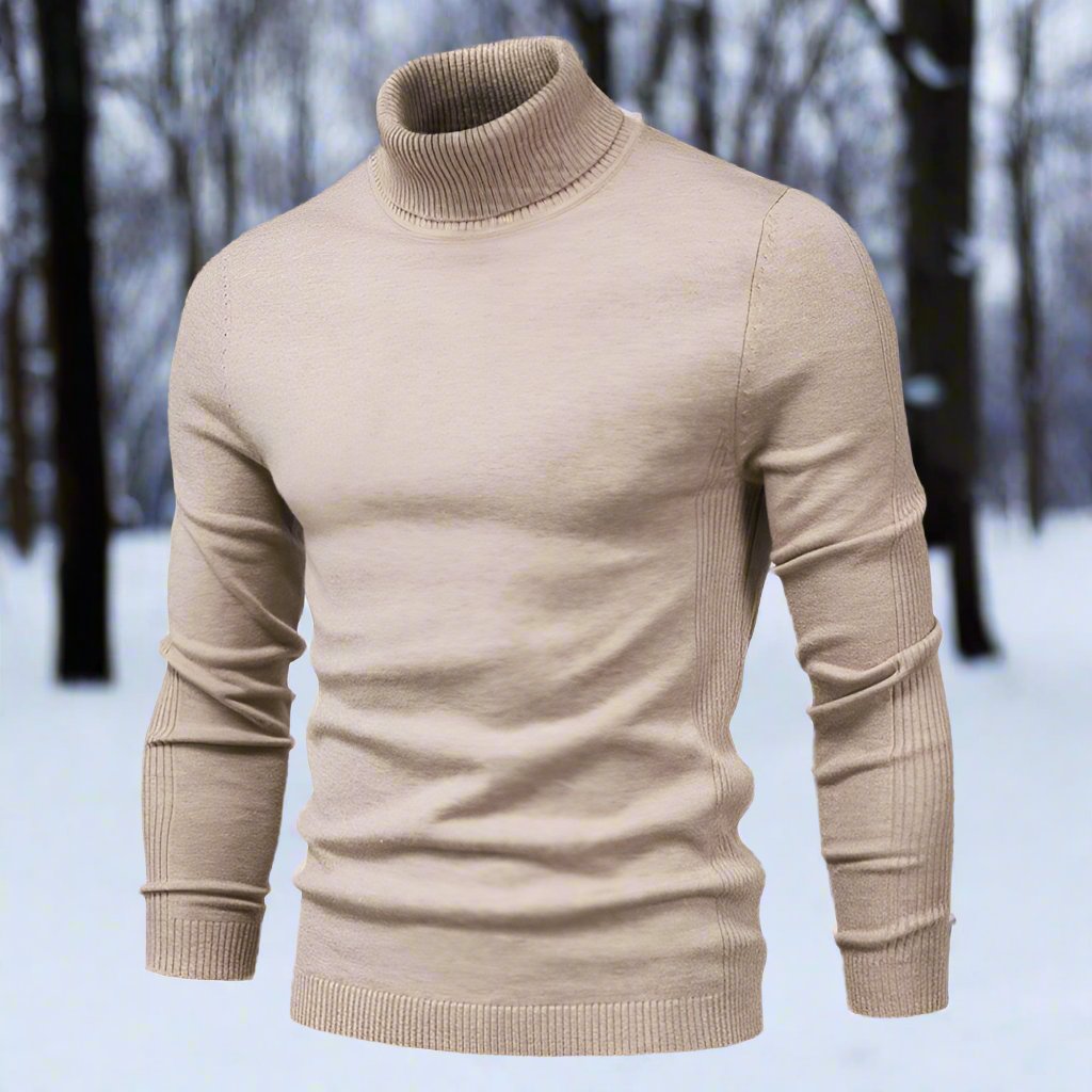 WW | High-Neck Sweater Soft Knit Slim Fit Ribbed Cuffs