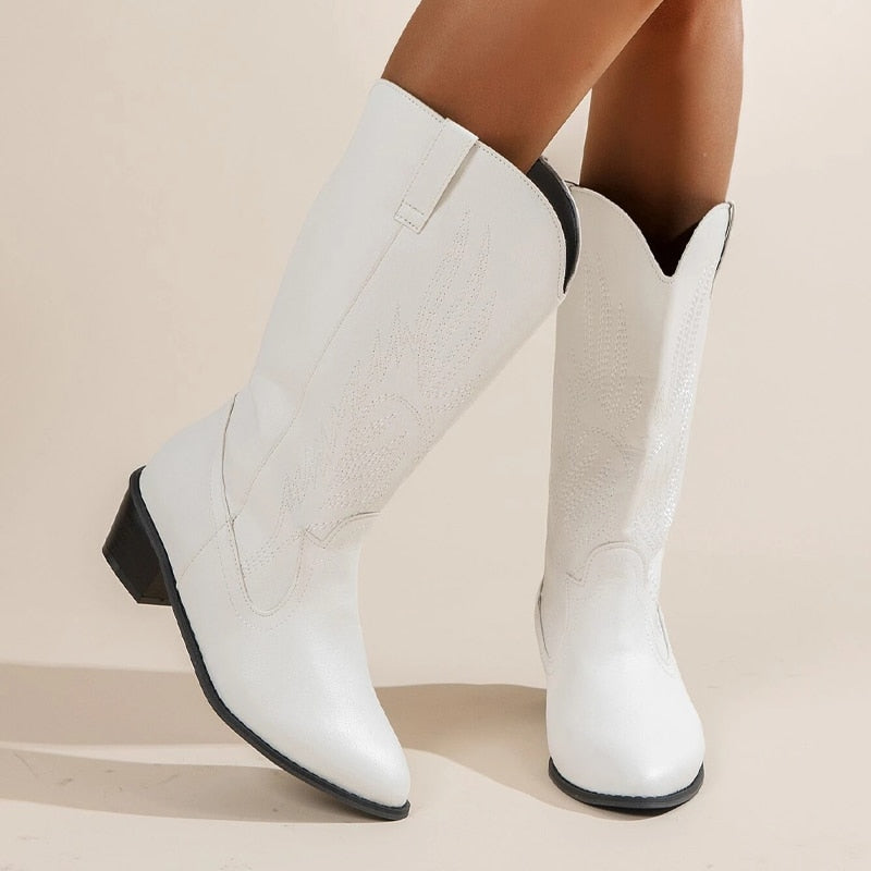 WW Cowboy-Stiefel | Hochwertige Damenstiefel mit Boho-Print