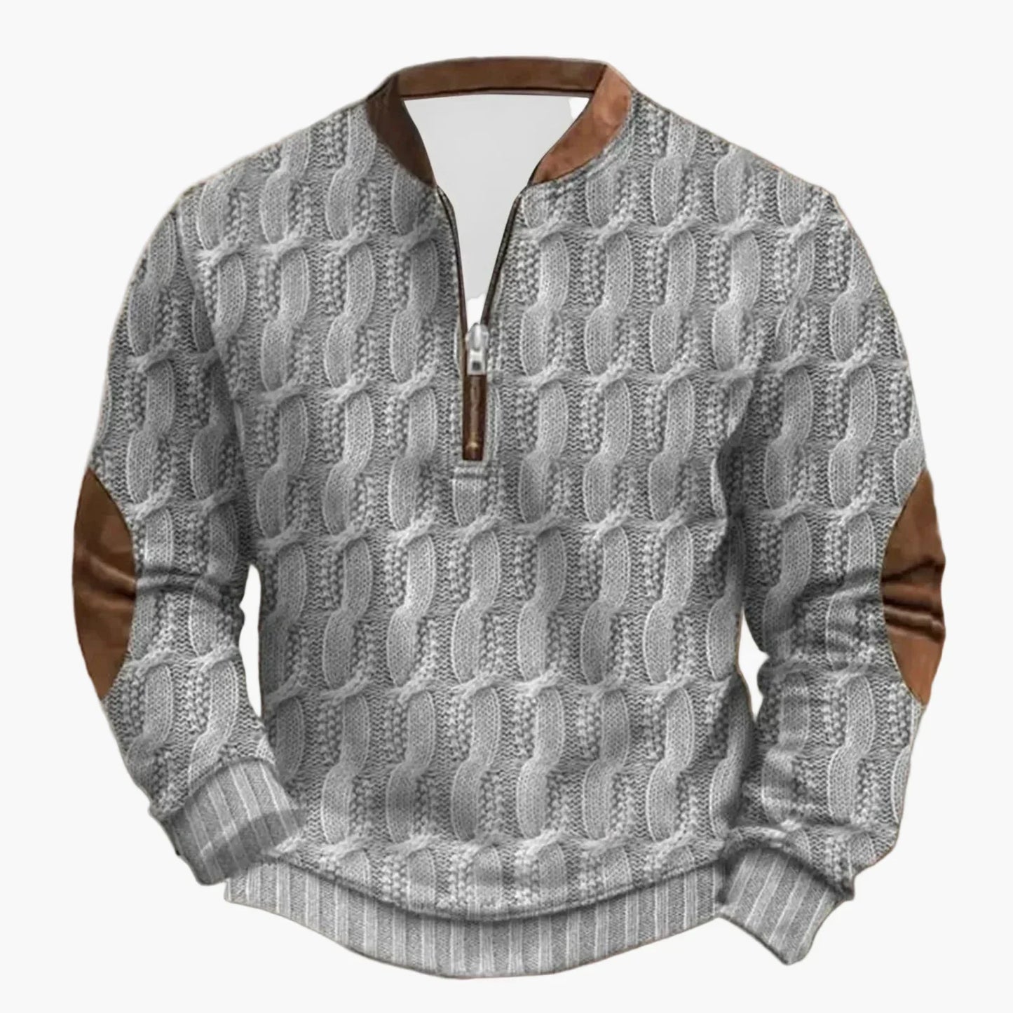 WW | Outdoor Leisure Pullover with Stand-Up Collar and Zipper - Stylish Long-Sleeve Sweater for Everyday and Adventure