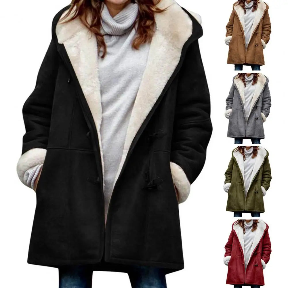 WW | Stylish Grey Fleece Hoodie Coat