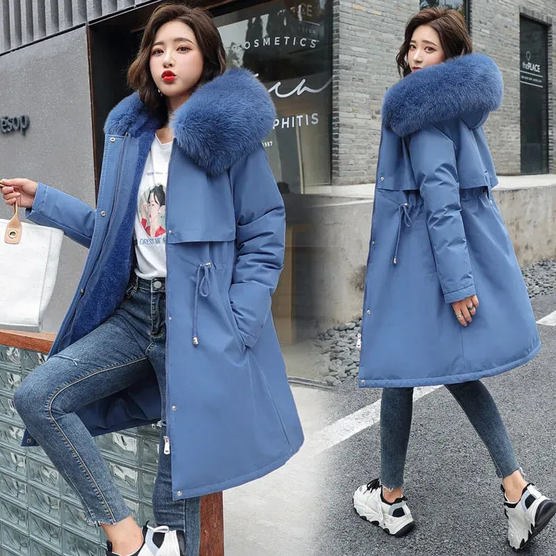 Luxury Elegant Coat with Fur Trim