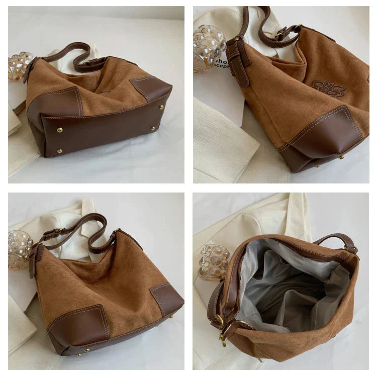 WW | Women's Luxury Brand Messenger Bags Retro Brown Crossbody Tote Bags Bucket Clutch Bag Shopping Large Capacity Travel Bag