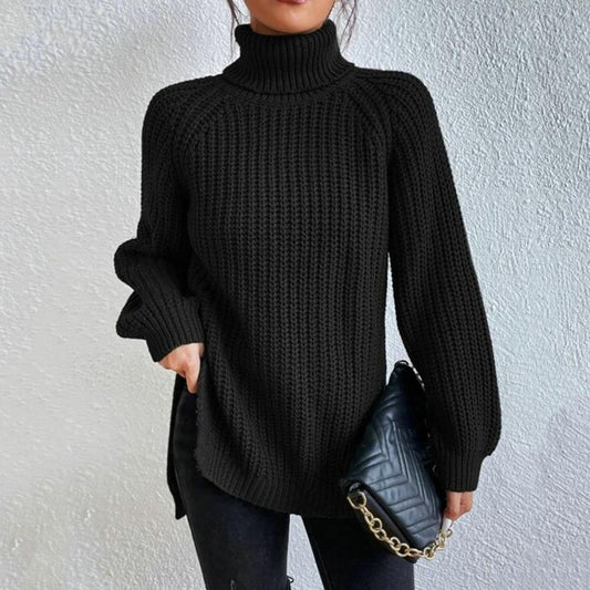 WW | Weicher Baumwollrollkragenpullover für Frauen