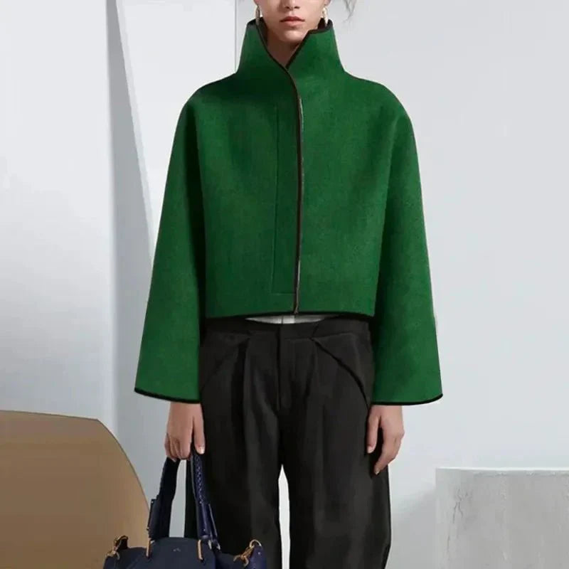 WW | Neck Cropped Wool Coat - Minimalistischer Stil - Warme Oberbekleidung - Elegante Passform