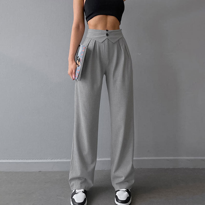WW | Stilvolle High-Waist-Hose mit Falten