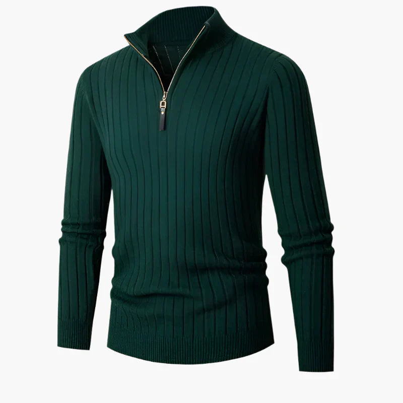 WW | Strickpullover mit Stehkragen und Halbreißverschluss - Eleganter Freizeit- und Business-Look