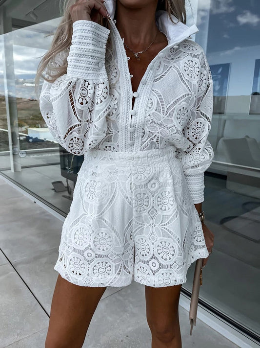 WW | Long-Sleeved Lace Jumpsuit