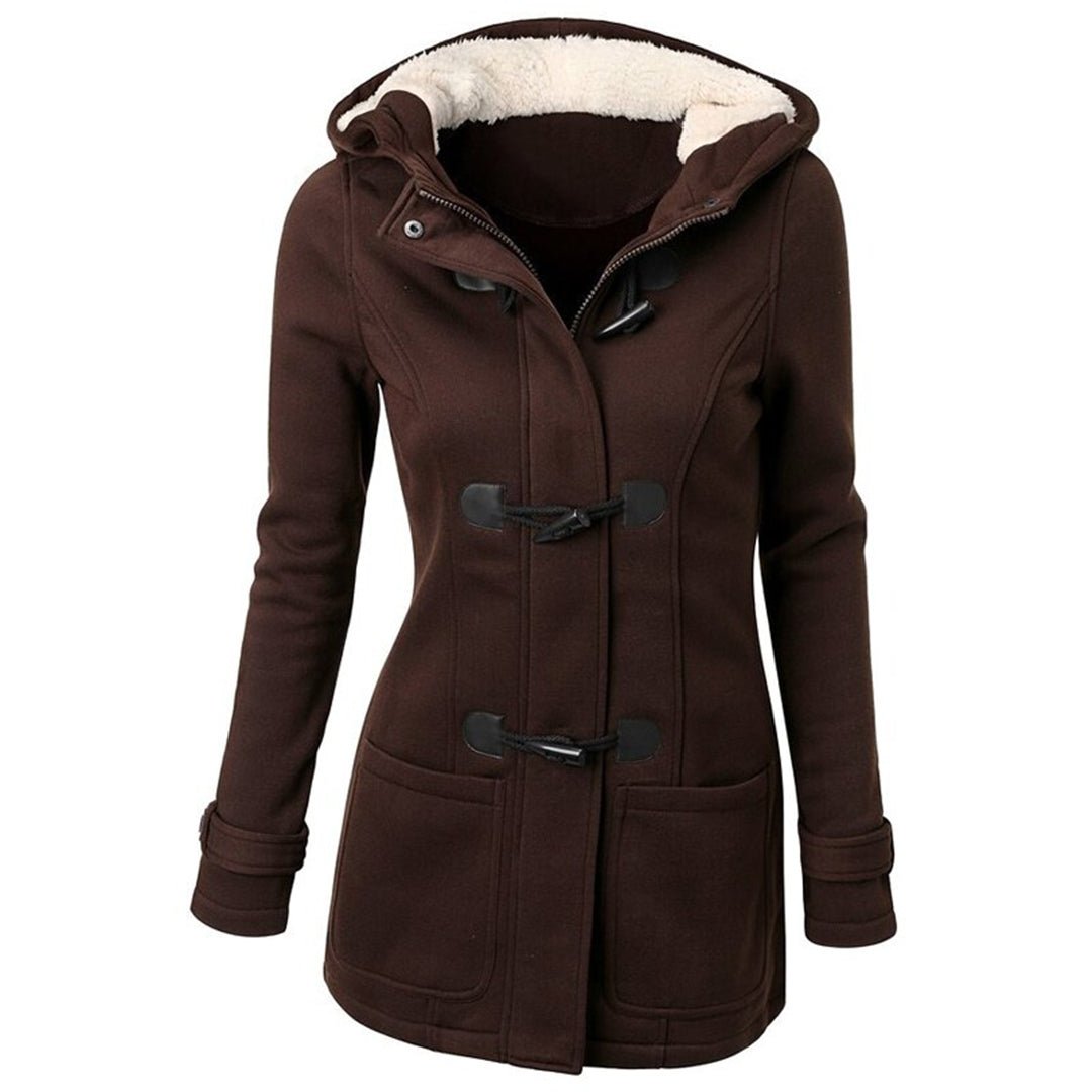 WW | Closure Hooded Coat - Plush Lining - Casual Winter Warmth - Stylish Design