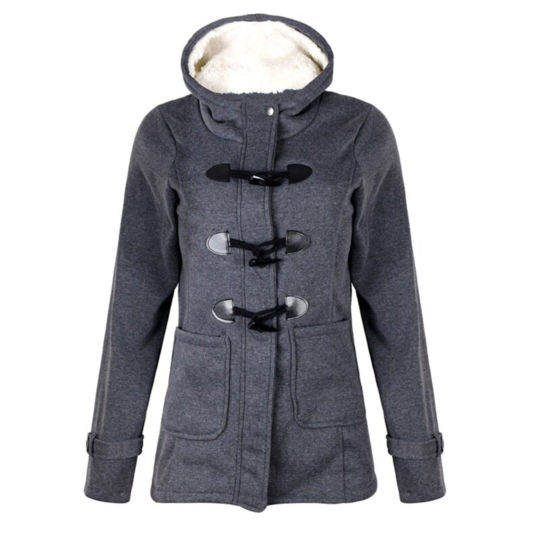 WW | Closure Hooded Coat - Plush Lining - Casual Winter Warmth - Stylish Design
