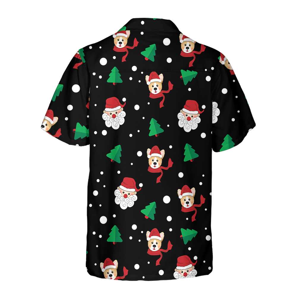 WW | Santa Claus & Corgi Hawaii-Hemd, Lustiges Weihnachts-Corgi-Shirt, Beste Weihnachtsgeschenkidee