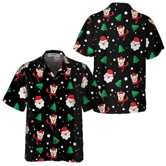 WW | Santa Claus & Corgi Hawaiian Shirt, Funny Christmas Corgi Shirt, Best Christmas Gift Idea