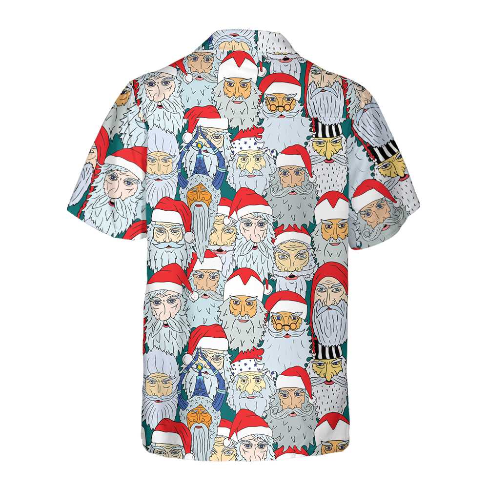 WW | Weihnachtsmannköpfe Aus Verschiedenen Ländern Weihnachts-Hawaiian-Shirt, Weihnachtsmann-Hawaiian-Shirt Für Weihnachtstag