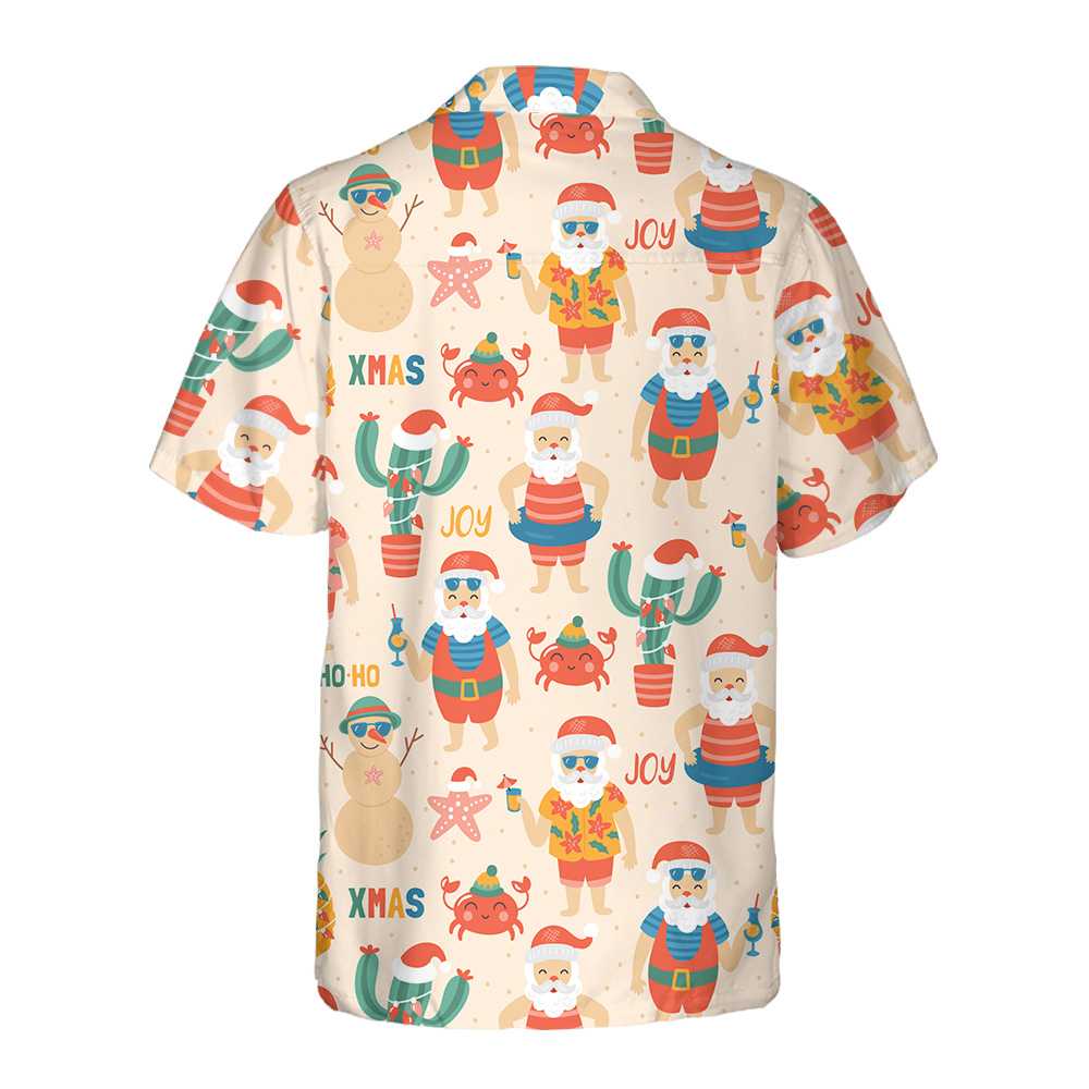 WW | Santa Claus Am Sandstrand Hawaiian Shirt, Lustiges Weihnachtsmann Shirt, Geschenk Für Weihnachten