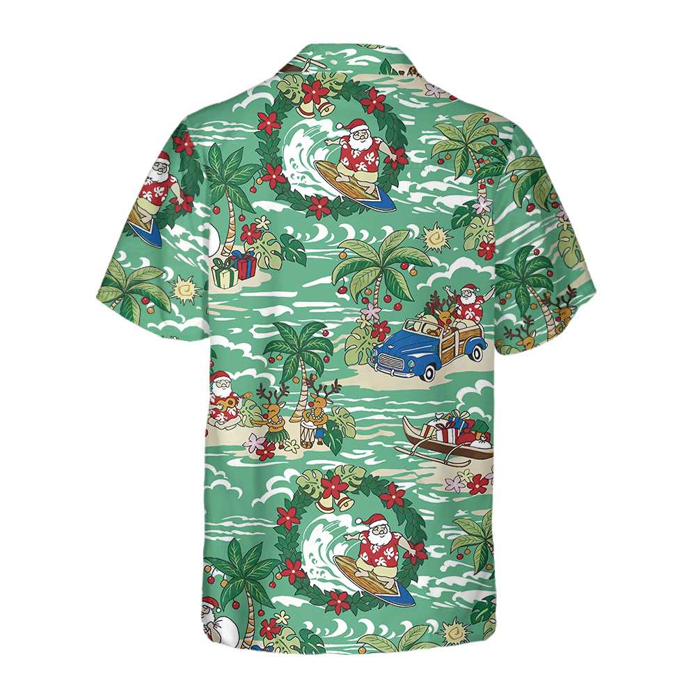 WW | Santa In Hawaii Hawaiian Shirt, Lustiges Santa Claus Shirt, Bestes Geschenk Für Weihnachten