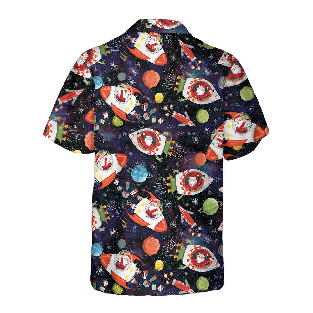 WW | Santa In Outer Space Hawaiian Shirt, Lustiges Weihnachtsmann Shirt, Geschenk Für Weihnachten