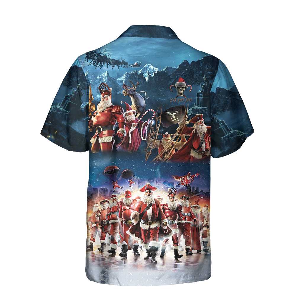 WW | Santa Squad Lustiges Santa Hawaiian Shirt, Weihnachts Hawaiian Shirt für Männer