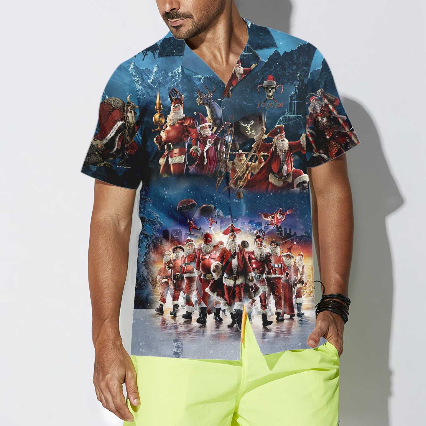 WW | Santa Squad Lustiges Santa Hawaiian Shirt, Weihnachts Hawaiian Shirt für Männer