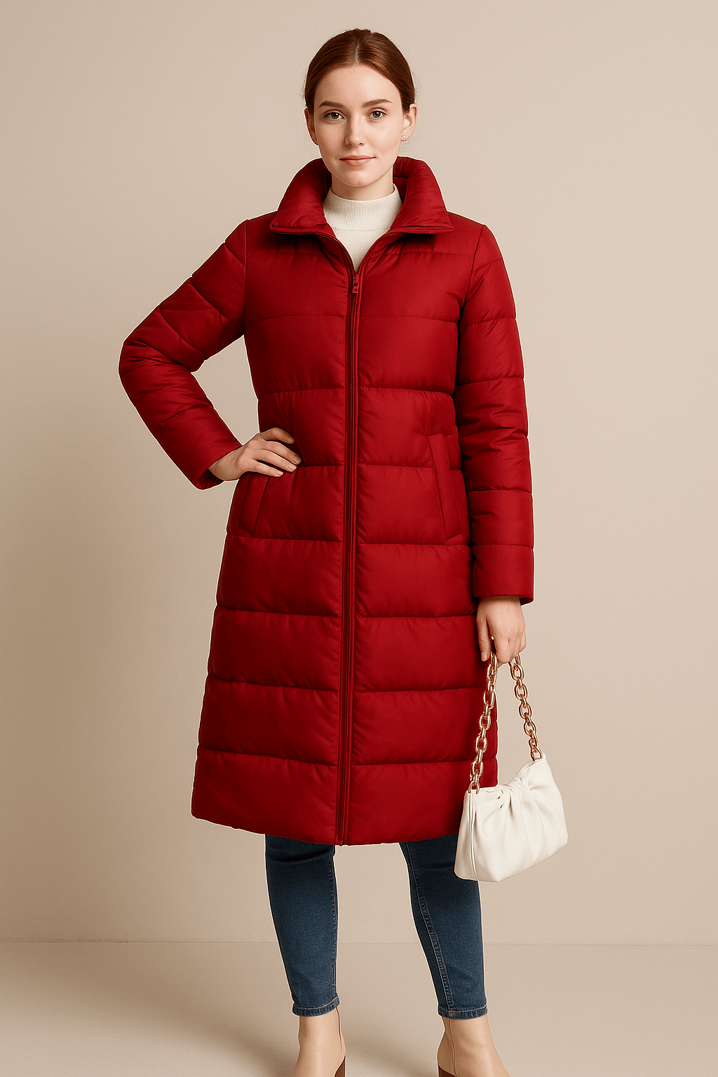 WW | Long Quilted Winter Jacket with Hood