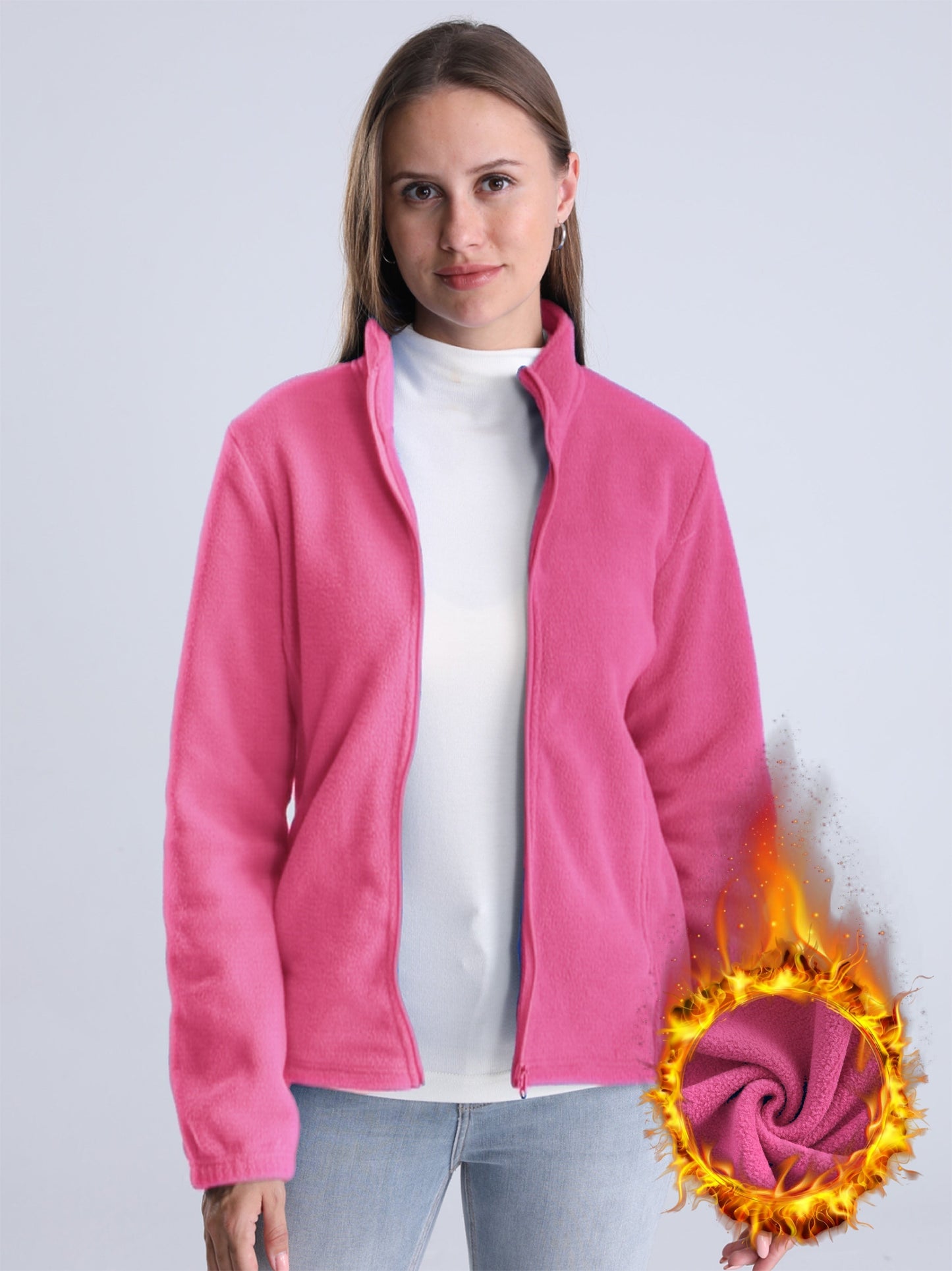 WW | Stylish fleece jacket with zipper