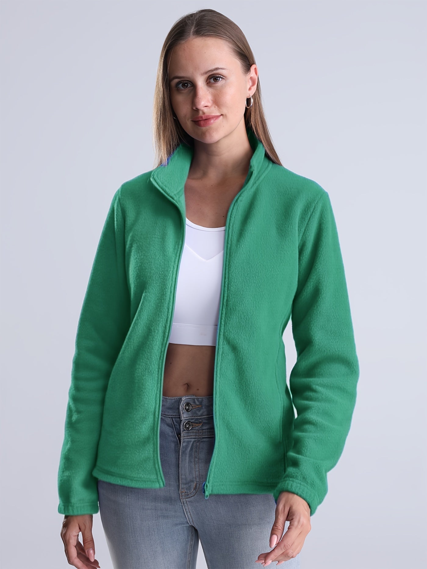 WW | Stylish fleece jacket with zipper